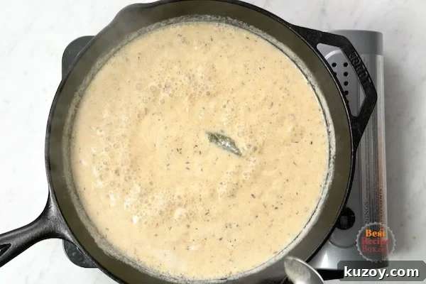 Sauce being made in the same skillet