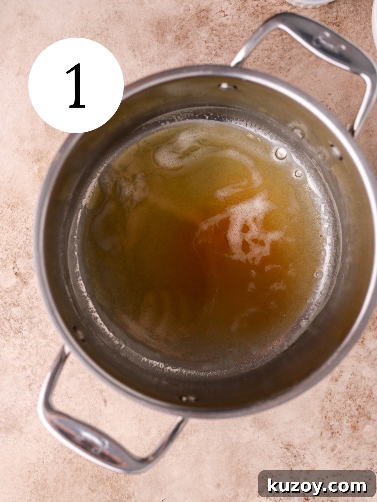 Brown butter in a pot.