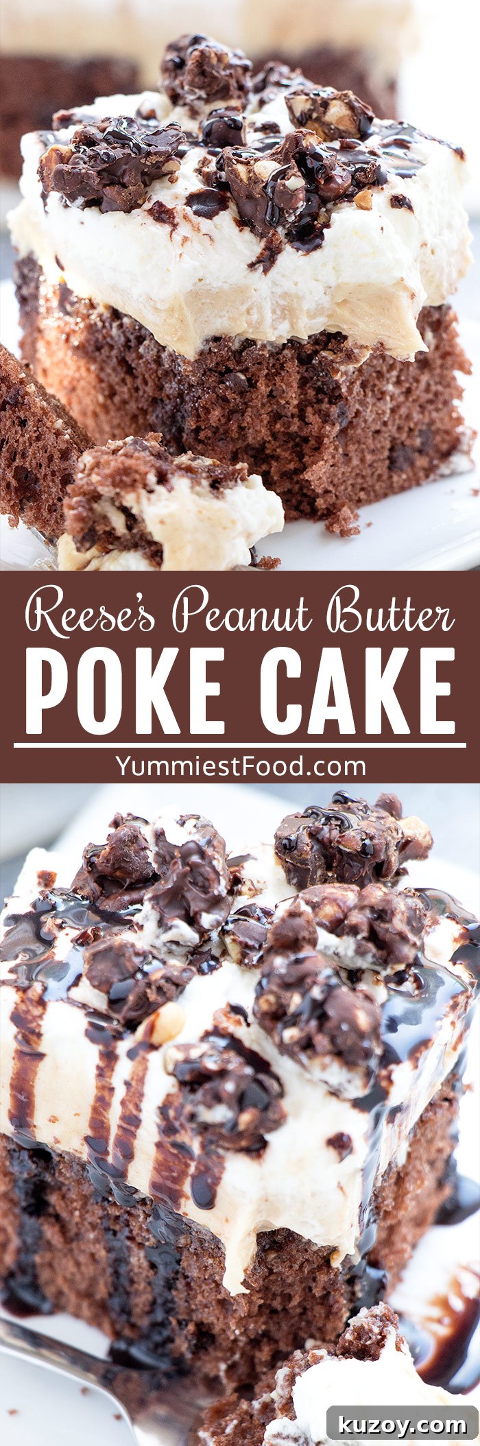 Reese’s Peanut Butter Poke Cake is an easy summer dessert perfect for parties and potlucks